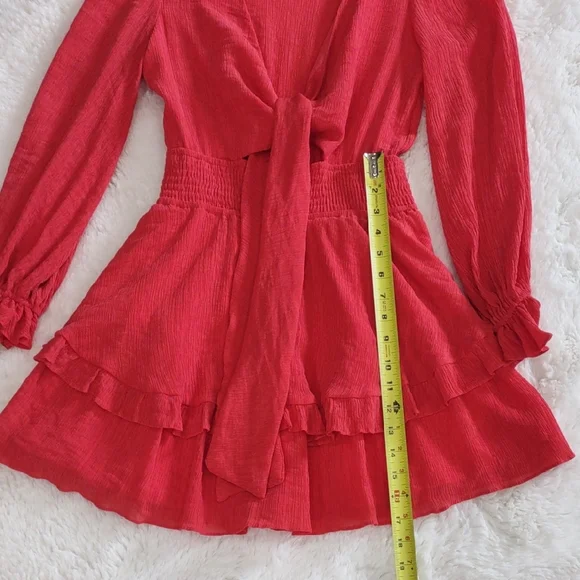 Hello Molly Vibrant Red Ruffle Dress - Picture 13 of 17